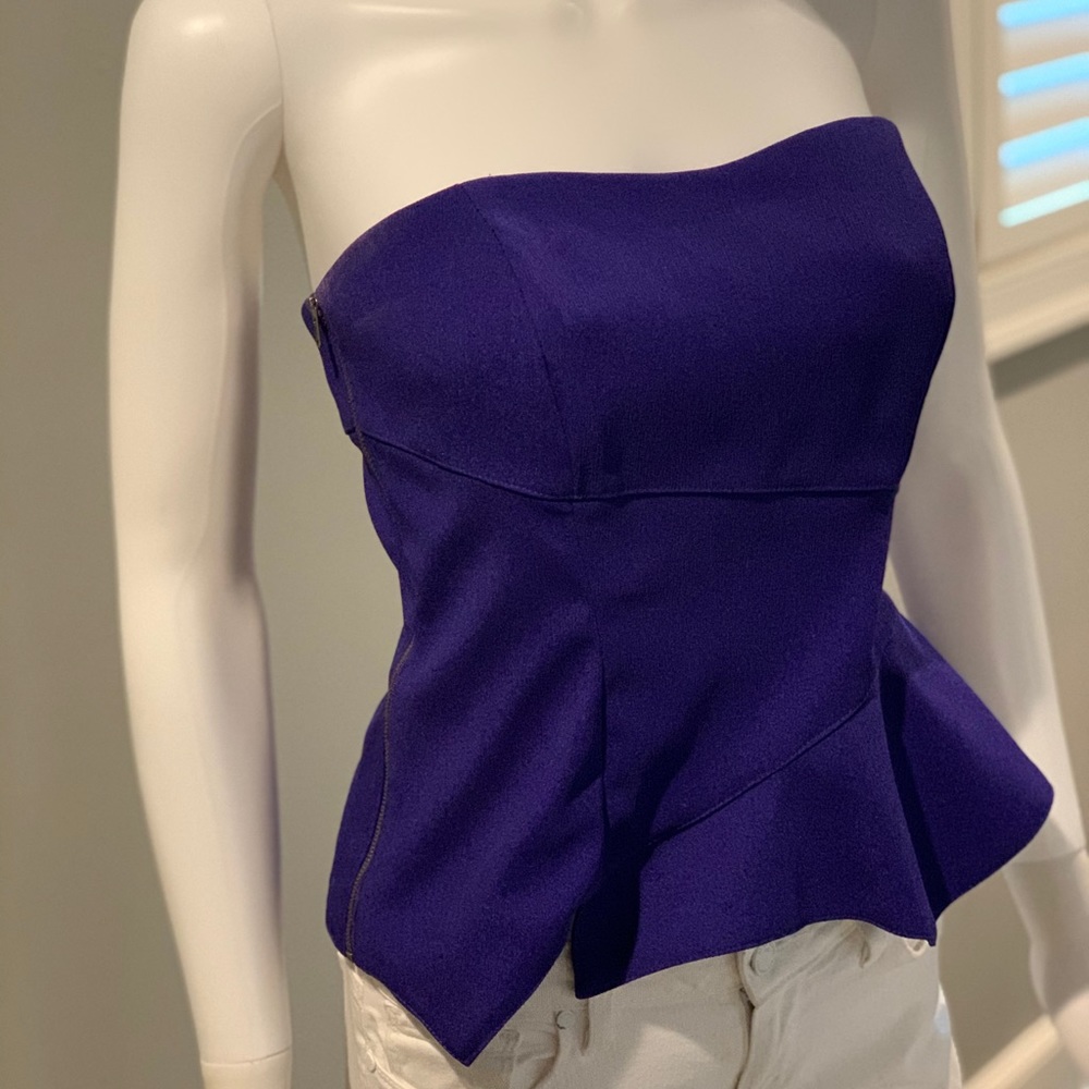 Nicole Miller Strapless Peplum Top